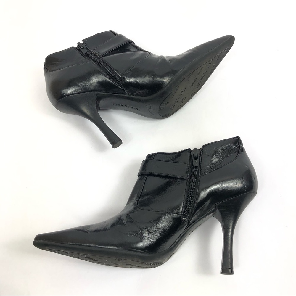 Gianni Bini Black Pointed Toe Ankle Booties Size 6M - Picture 5 of 13